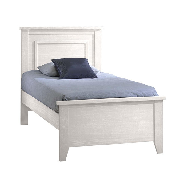 Natart Rustic Twin Bed in White