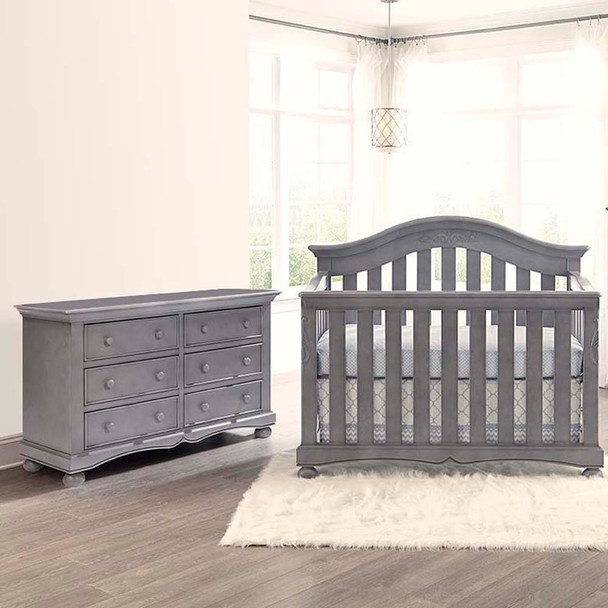 Westwood Meadowdale Collection 2 Piece Nursery Set in Cloud-Crib and Double Dresser