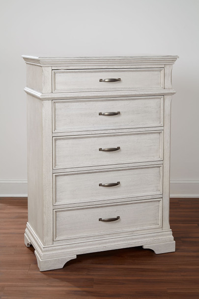 Stella Baby and Child Kerrigan Collection 5 Drawer Chest in Rustic White