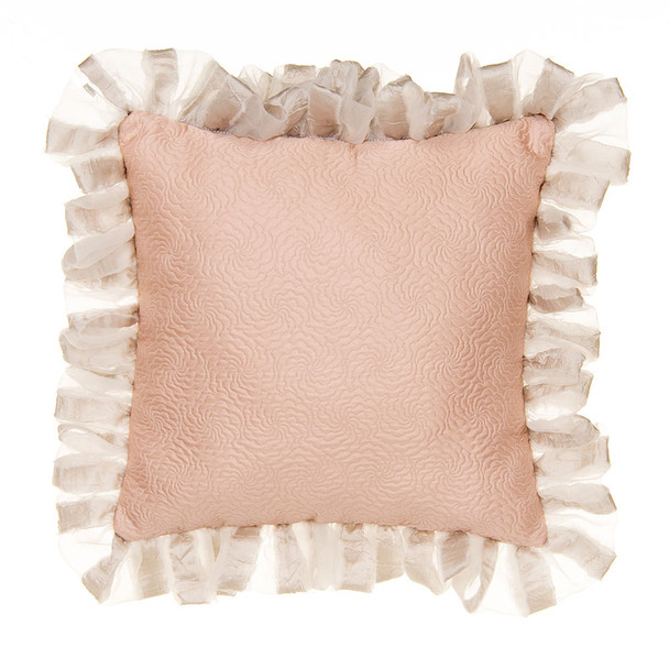 Glenna Jean Hannah Reversible Pillow in Pink Matelasse with Grey Back
