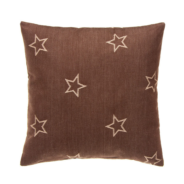 Glenna Jean Camp River Rock Pillow in Brown Stars