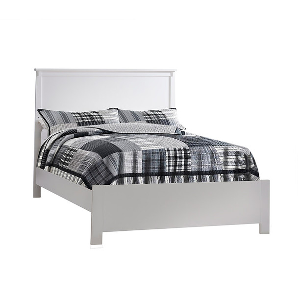 NEST Bruges Collection Double Bed 54" with Low profile footboard & rails in White