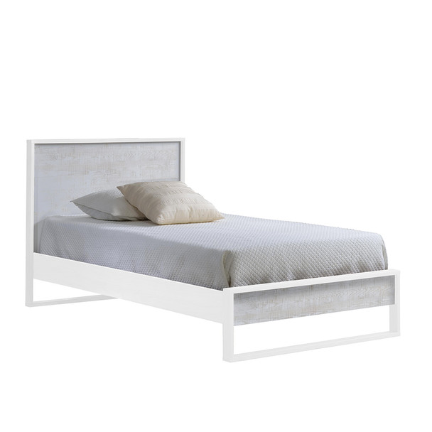 NEST Vibe Collection Twin Bed 39" In White and White Bark