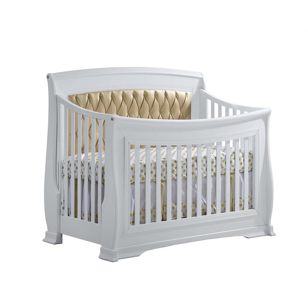 Natart Bella Gold Convertible Crib with Gold Tufted Panel