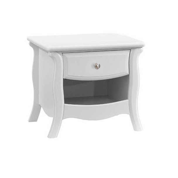 Natart Bella Collection Nightstand in Pure White