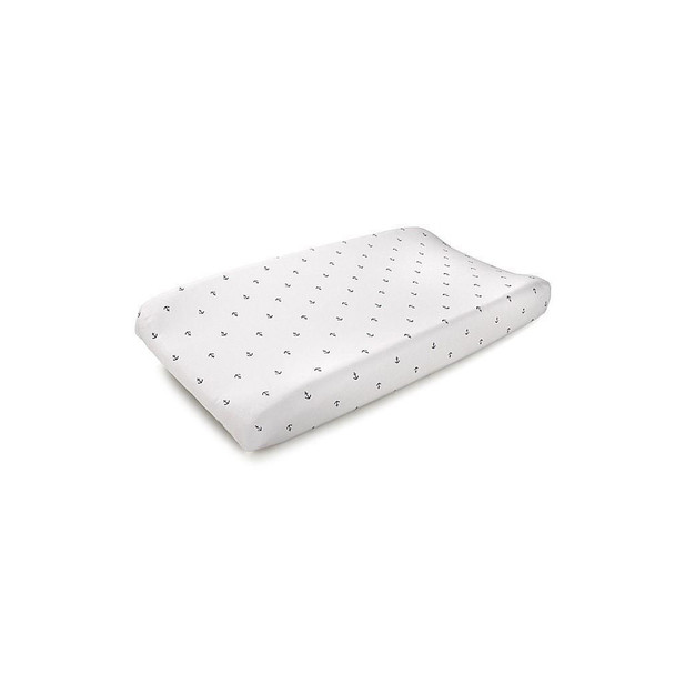 Liz and Roo Navy Mini Anchors Contoured Changing Pad Cover