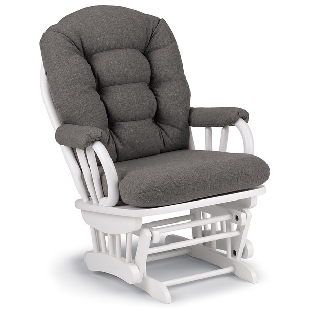 Best Chairs Geneva White Wood Glider - Granite