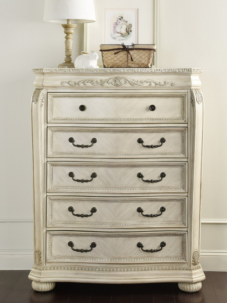 Kingsley by Heritage Wessex 5 Drawer Chest in Seashell
