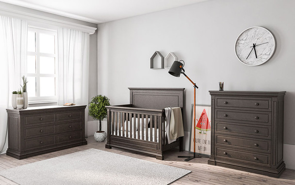 Silva Jackson 3 Piece Nursery Set in Oil Grey - Bambi Baby