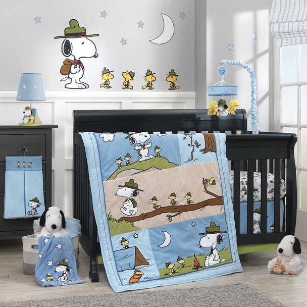 Lambs & Ivy Snoopy's Campout 4-Piece Bedding Set