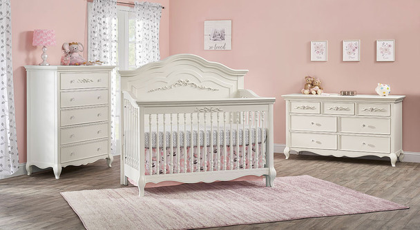 Oxford Baby Bella 3 Piece Nursery Set in Pearl White