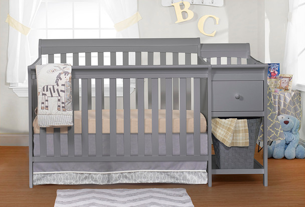 Sorelle Florence 4 In 1 Crib & Changer in Grey
