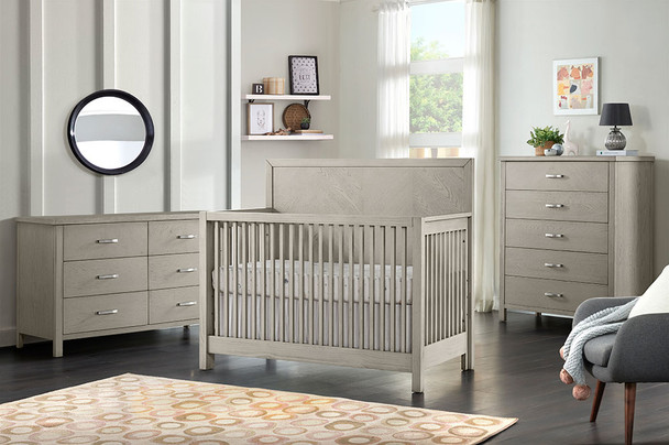 Oxford Baby Phoenix 3 Piece Nursery Set- Convertible Crib, 6 Drawer Dresser and 5 Drawer Chest