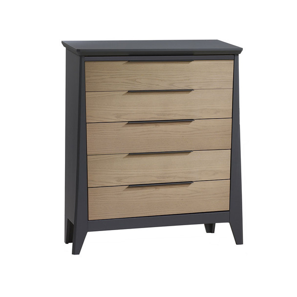 Natart Flexx 5 Drawer Dresser in Graphite/Natural