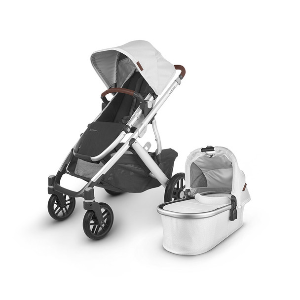 UPPAbaby Vista V2 Stroller with Leather Handles in Bryce White