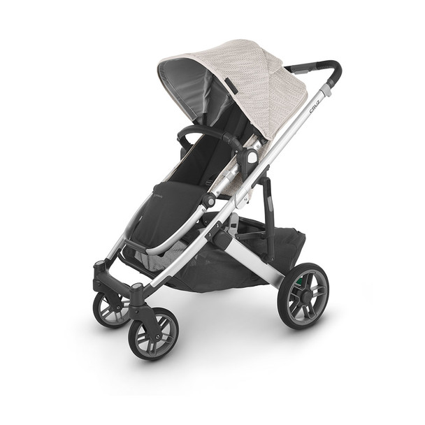 UPPAbaby Cruz V2 Stroller - in Sierra (dune knit/silver frame/black leather)