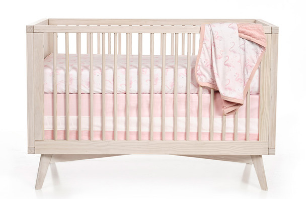 Oilo Blush Woven Cotton Band Crib Skirt