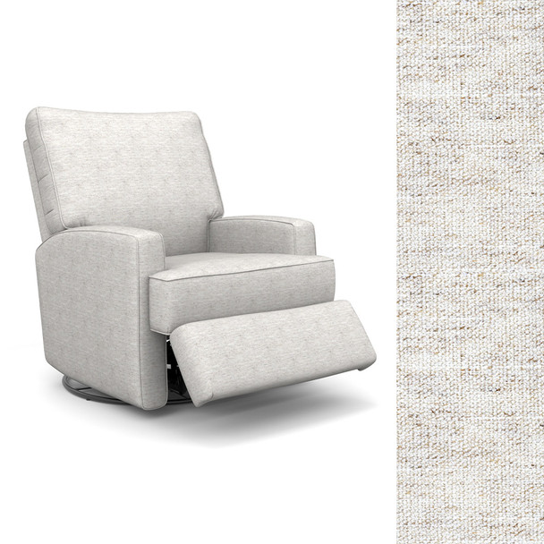 Best Chairs Kersey Swivel Glider Recliner in Linen - Bambi Baby