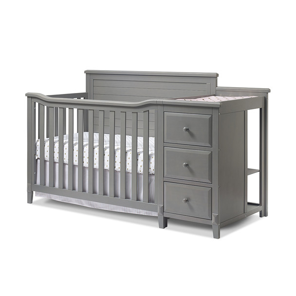 Sorelle Berkley Crib & Changer Panel Crib in Weathered Gray - Bambi Baby