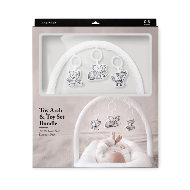 Dock A Tot Toy Cheeky Chums + Pristine White Arch Bundle