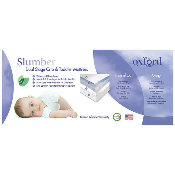 Oxford Baby Slumber Dual Stage Crib & Toddler Mattress-Supple Soft