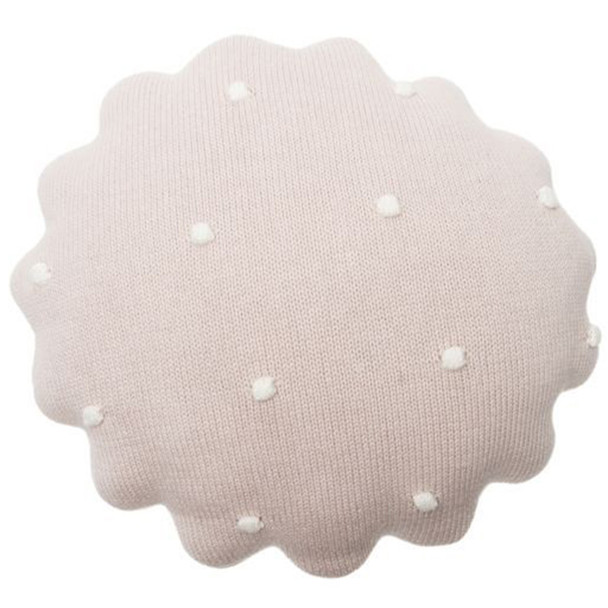 Lorena Canals Knitted Cushion Round Biscuit Pink Pearl