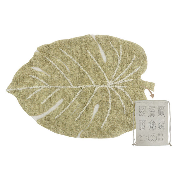 Lorena Canals Washable Rug Mini Monstera Olive