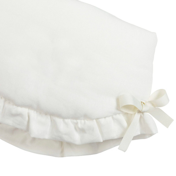 Liz and Roo Ivory Linen with Ivory Ruffles INCL 4 oversized pre-tied bows