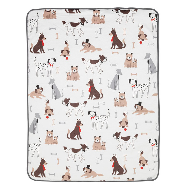 Lambs & Ivy Bow Wow Sherpa Blanket