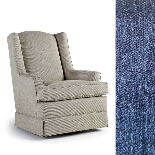 Best Chairs Natasha Swivel Glider in Indigo