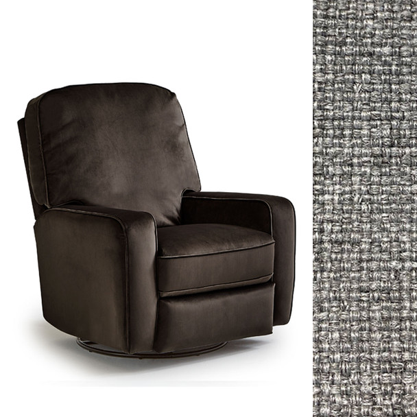 Best Chairs Bilana Swivel Glider Recliner in Charcoal