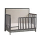 Natart Kyoto 2 Piece Nursery Set - Convertible Linen Talc Panel Crib and Double Dresser in Charcoal - Bambi Baby