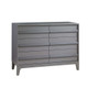 Natart Kyoto 2 Piece Nursery Set - Convertible Linen Talc Panel Crib and Double Dresser in Charcoal - Bambi Baby