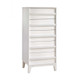 Natart Kyoto 3 Piece Nursery Set - Convertible Linen Talc Panel Crib, Double Dresser, & Lingerie Chest in White