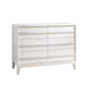 Natart Kyoto 3 Piece Nursery Set - Convertible Linen Talc Panel Crib, Double Dresser, & Lingerie Chest in White