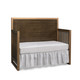 Dolce Babi Nicco 2 Piece Nursery Set - Crib and 5 Drawer Dresser in Golden Brown and Gold Metal