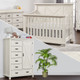 Oxford Baby Lexington 2 Piece Nursery Set - Crib & Chifferobe in Heirloom White