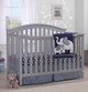 Sorelle Berkley 2 Piece Nursery Set - Double Dresser and 4 in 1 Crib in Gray