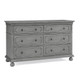 Dolce Babi Naples 2 Piece Nursery Set - Upholstered Crib, Double Dresser in Nantucket Grey