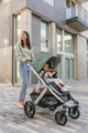 UPPAbaby Vista V2 Stroller - in Sierra (dune knit/silver frame/black leather)