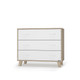 Dadada Brooklyn Collection RTA 3 Drawer Dresser in White and Oak