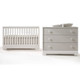 Tulip Olson Convertible Crib and 3 Drawer Dresser in White/Mosaic