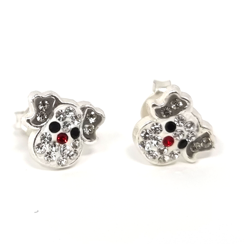 swarovski crystal elements dog face sparkly earrings for womena nd children