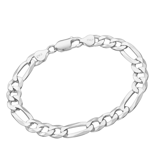 A silver chain bracelet for men, featuring a stylish link design. The perfect accessory to add a touch of sophistication to any outfit. 925 Sterling silver chunky chain bracelet for dad, husband, brother, son.