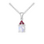 Ladies gemstone pendant necklace rhodolite and moonstone crystals in 925 sterling silver hypoallergenic