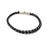 Add a touch of sophistication to your look with this stylish black leather rope bracelet, complete with silver accents and a durable steel clasp.