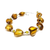 Dazzling heart-shaped gold crystals and beads on a 925 silver bracelet.