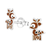 seasonal earrings for theis christmas and animal lovers, deer ear studs in 925 sterling silver for kids and adults alike