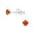 Cubic Zirconia diamond orange ear studs 925 sterling silver, shop small business
