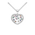 A captivating heart-shaped pendant embellished with an assortment of beautifully hued stones. Tree of life jewellery for women online. Heart necklace for mum, family loom to treasure. Silver heart jewellery.